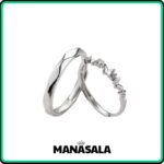Nhẫn đôi bạc MANASALA hồ điệp uyên ương đính đá gắn kết - Hình ảnh 2